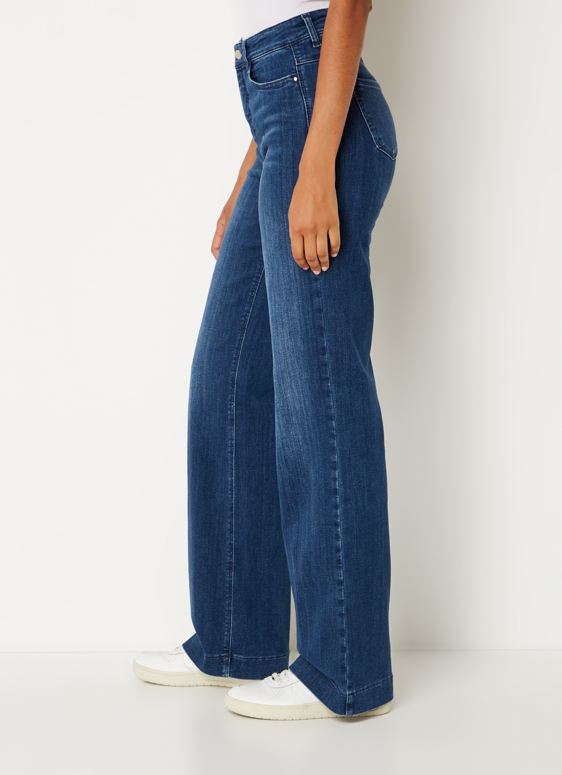 MAC Jeans Dream high waist wide leg jeans met steekzakken - detail 3 indigo