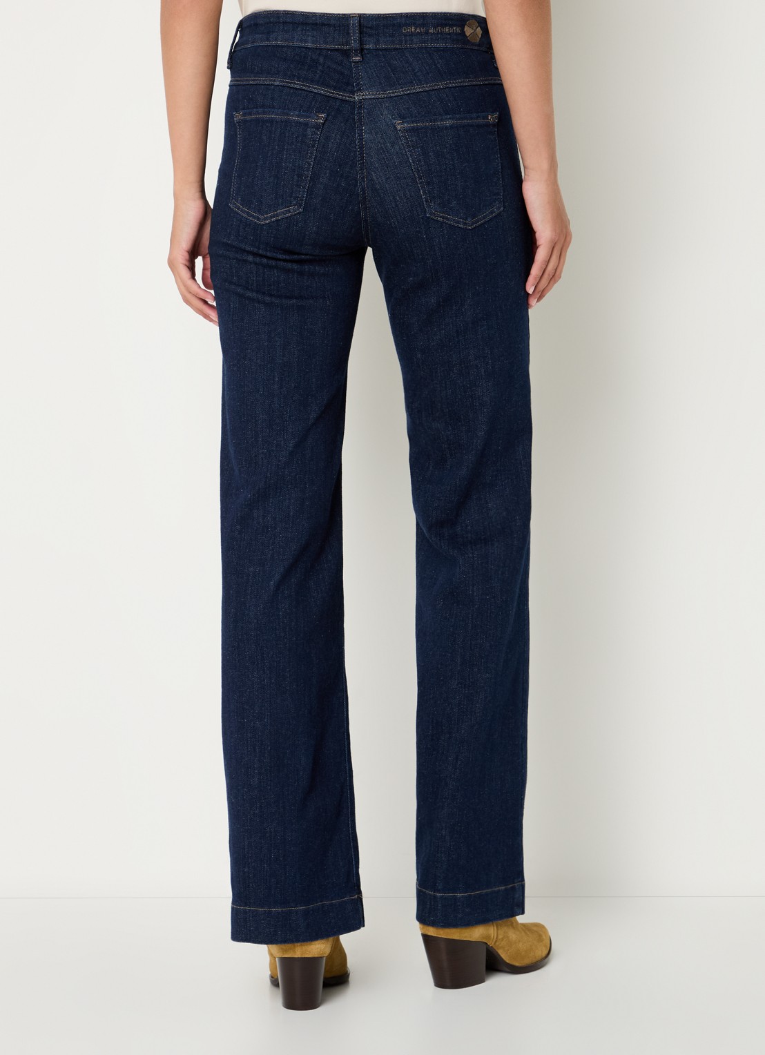 MAC Jeans Dream high waist wide leg jeans met steekzakken - achterkant 5 donkerblauw