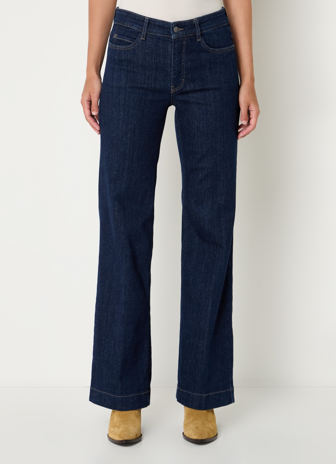 MAC Jeans Dream high waist wide leg jeans met steekzakken - detail 3 donkerblauw