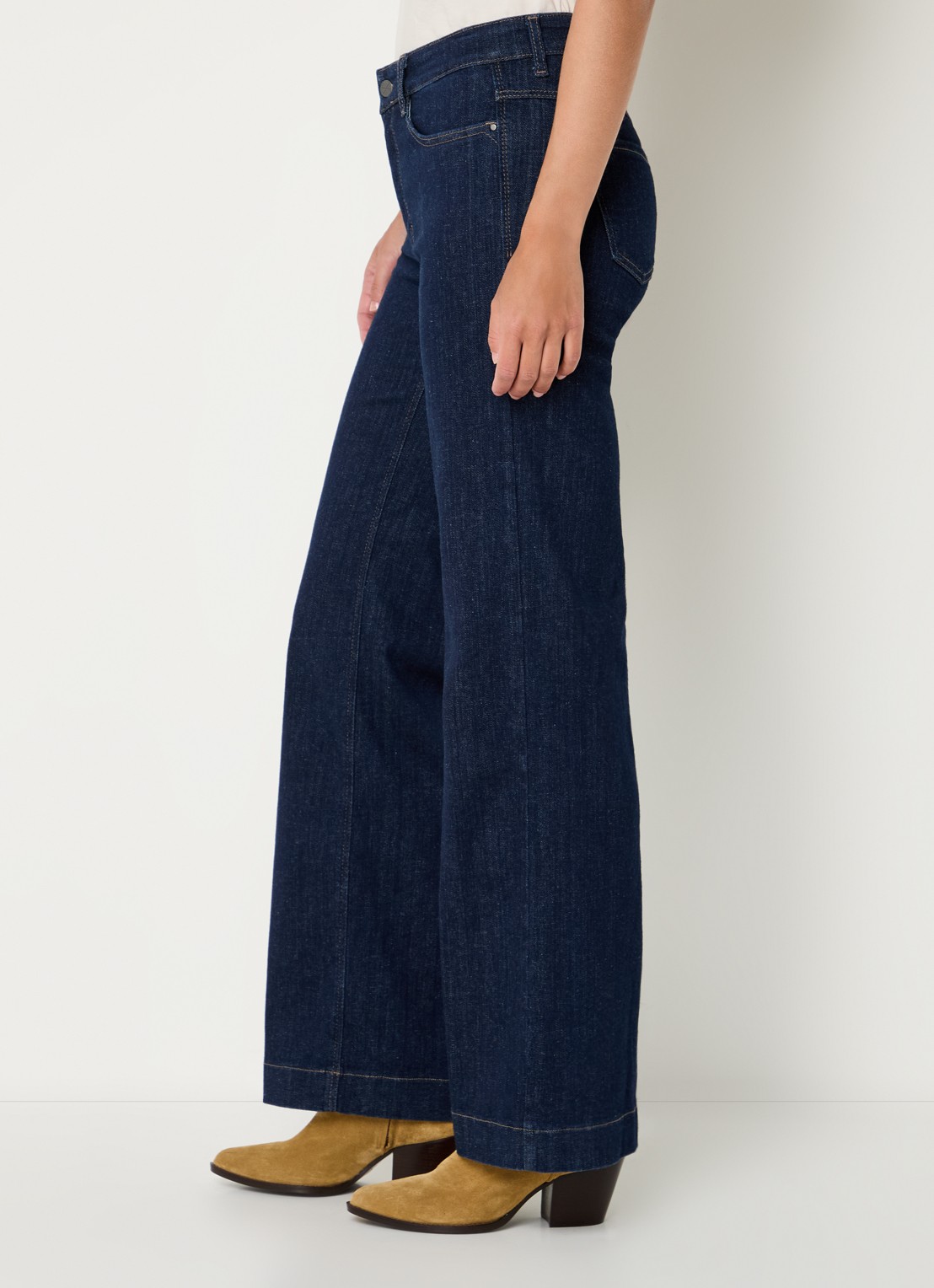 MAC Jeans Dream high waist wide leg jeans met steekzakken - detail 4 donkerblauw