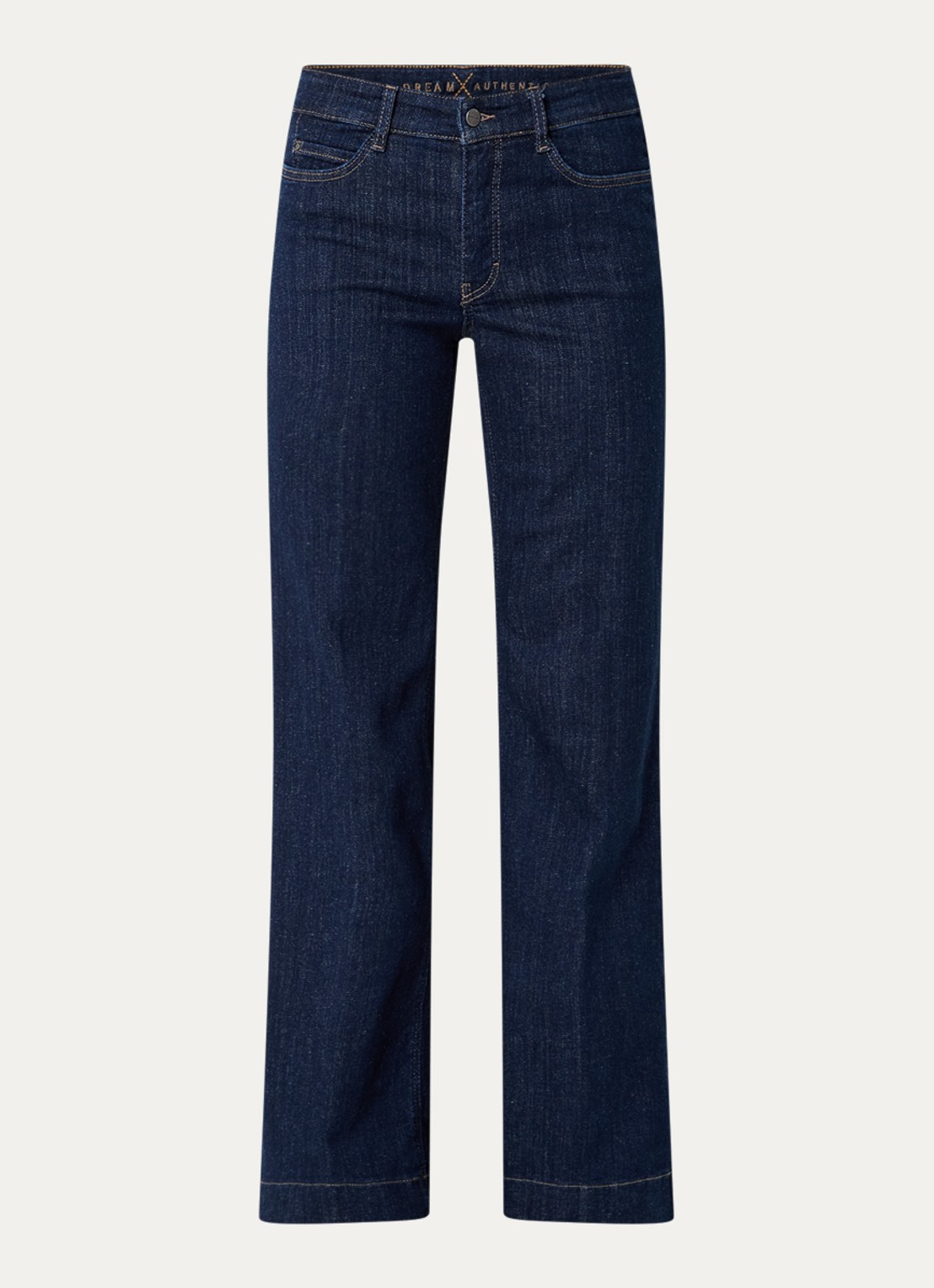 MAC Jeans Dream high waist wide leg jeans met steekzakken - voorkant donkerblauw