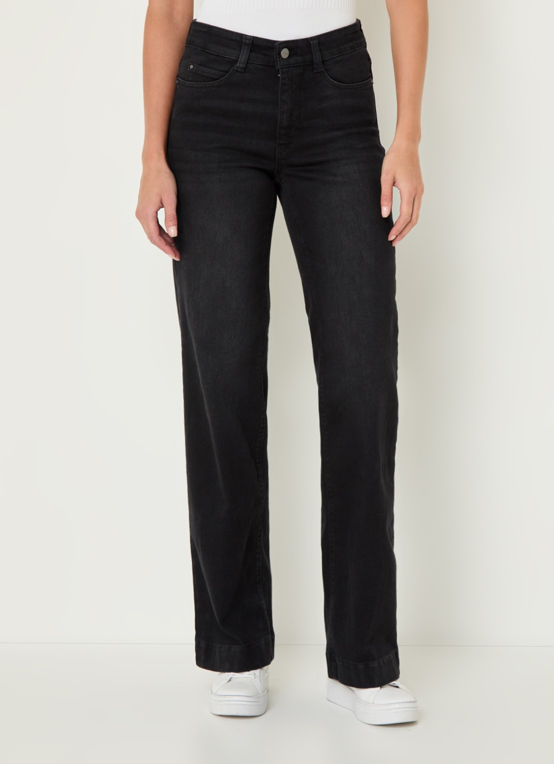 MAC Jeans Dream high waist wide leg jeans met steekzakken - detail 2 zwart