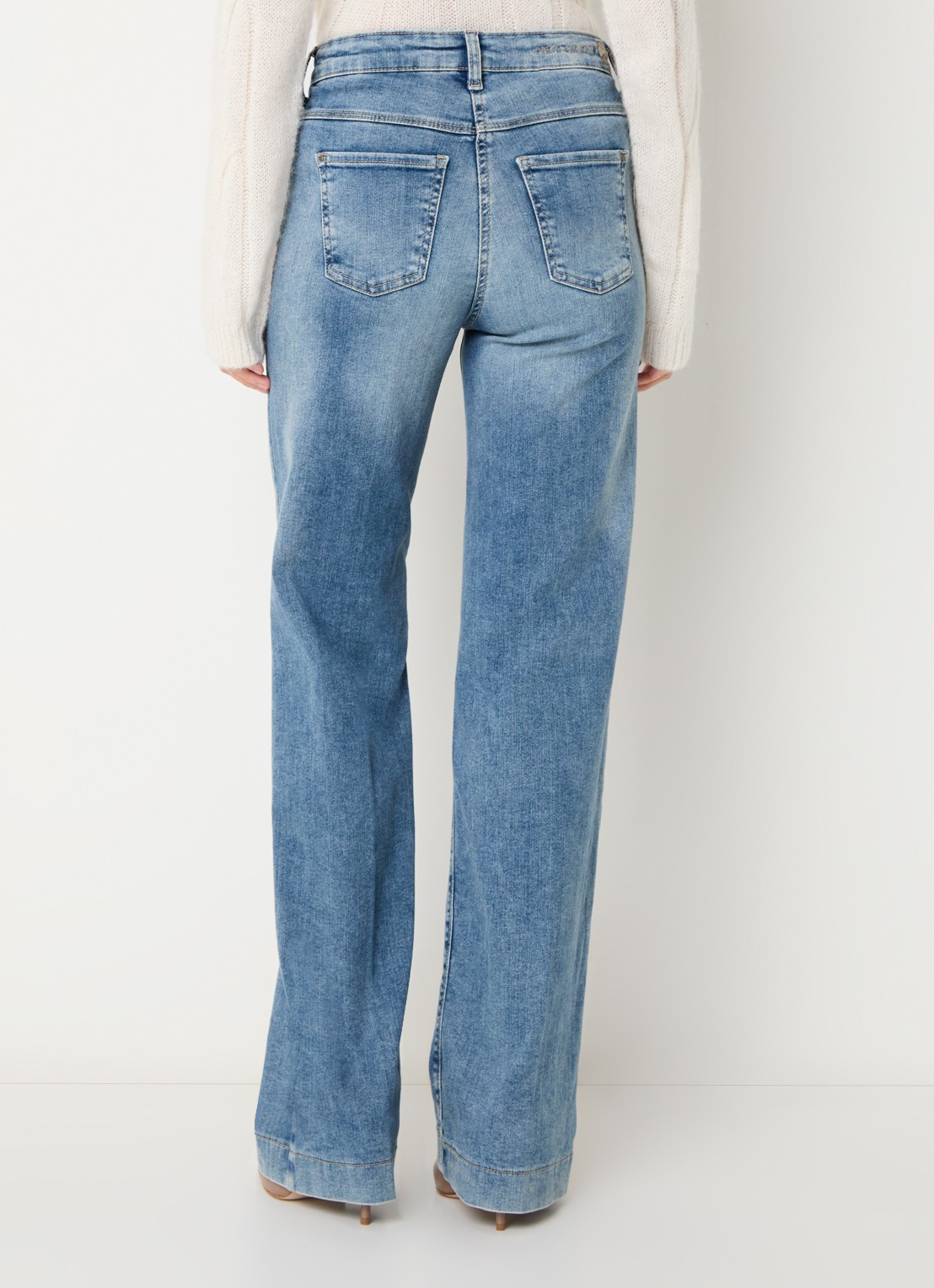MAC Jeans Dream high waist wide leg jeans met steekzakken - achterkant 5 lichtblauw