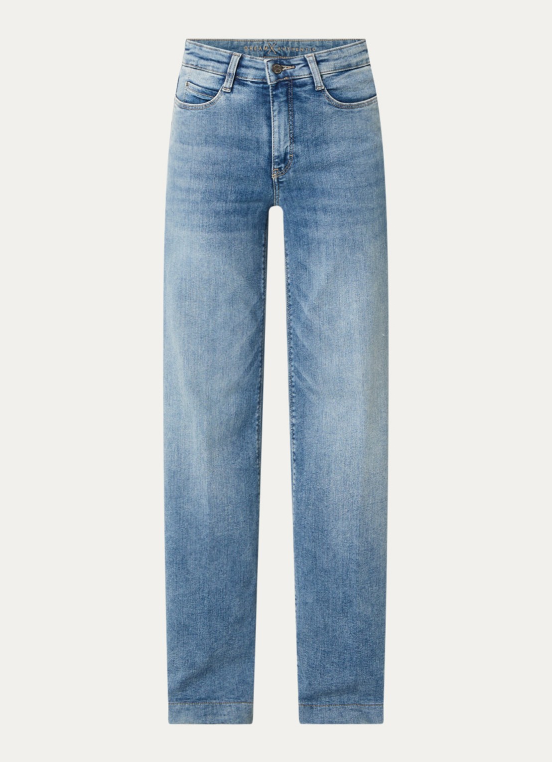 MAC Jeans Dream high waist wide leg jeans met steekzakken - voorkant 3 lichtblauw