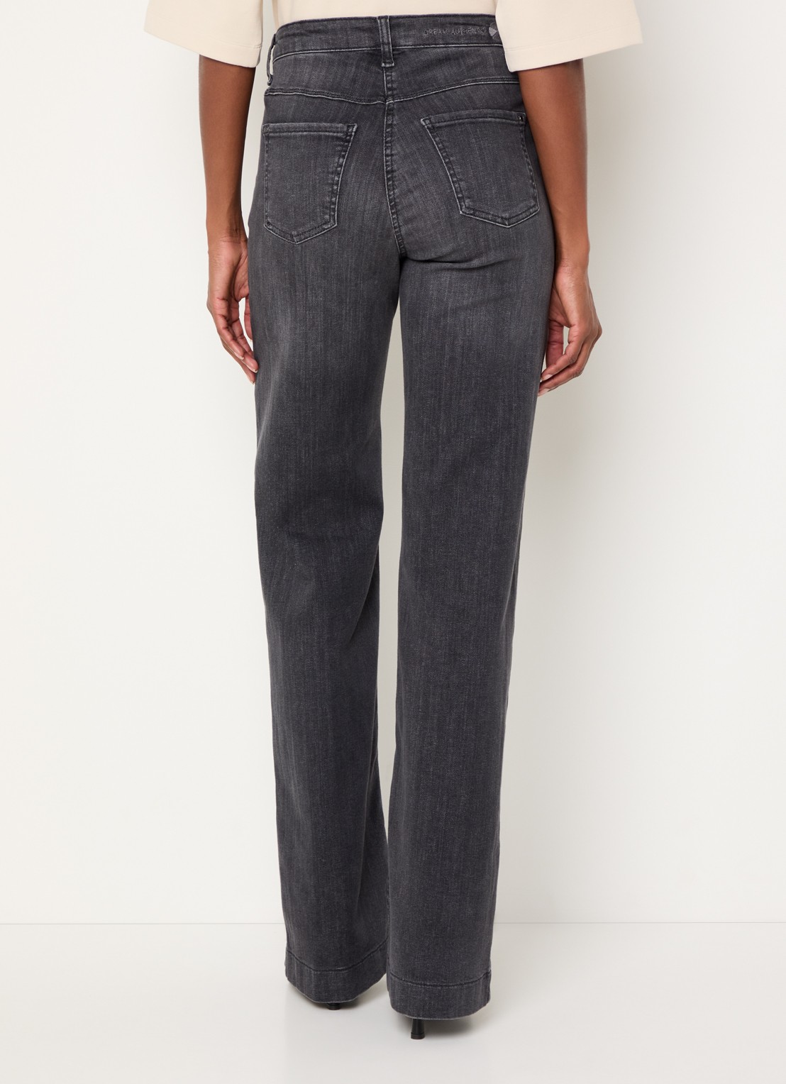 MAC Jeans Dream high waist wide leg jeans met steekzakken - achterkant antraciet