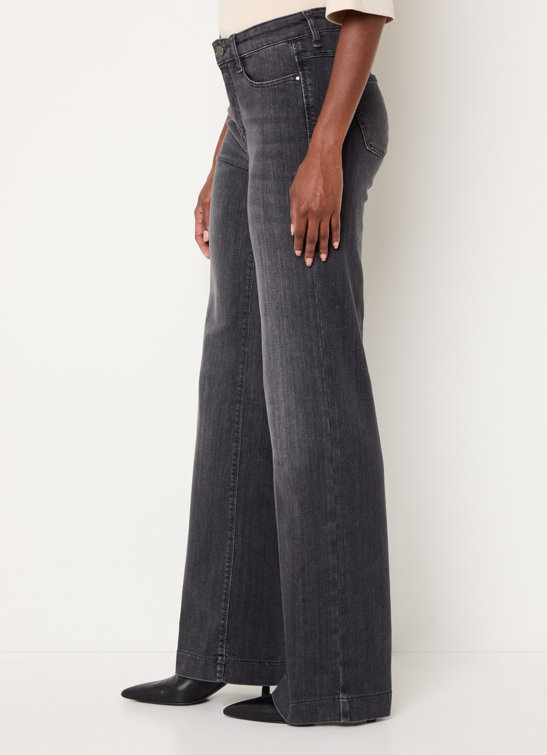 MAC Jeans Dream high waist wide leg jeans met steekzakken - detail 3 antraciet