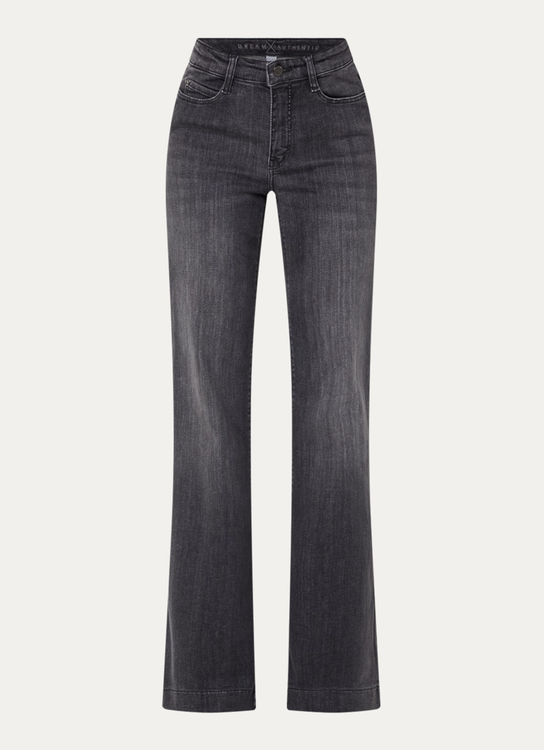 MAC Jeans Dream high waist wide leg jeans met steekzakken - voorkant 4 antraciet
