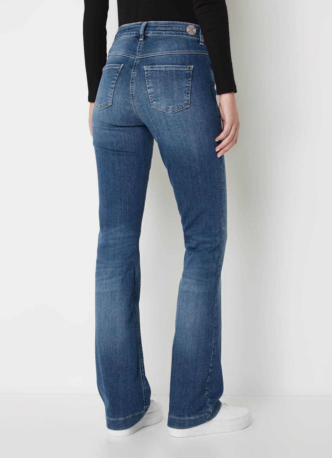 MAC Jeans Dream mid waist flared jeans met stretch - achterkant 3 blauw