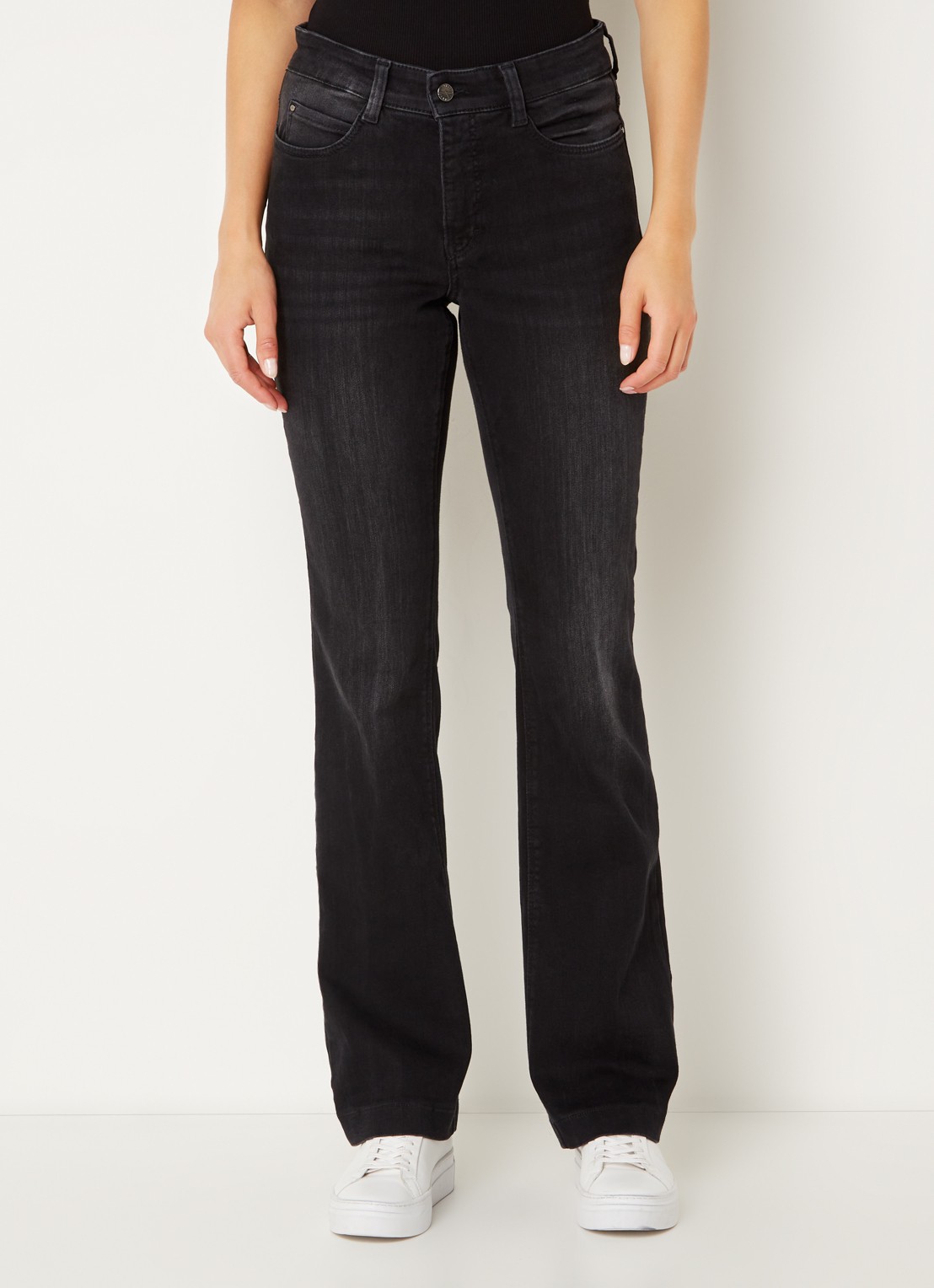 MAC Jeans Dream mid waist flared jeans met stretch - detail 2 zwart