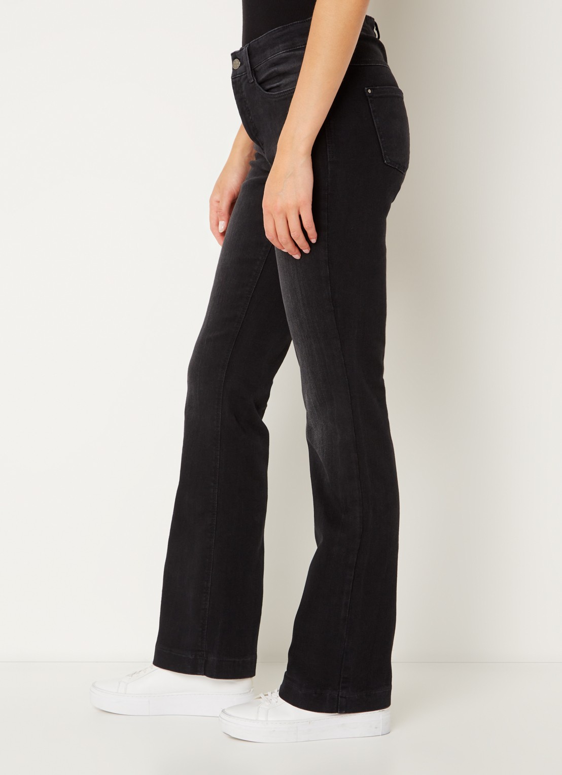 MAC Jeans Dream mid waist flared jeans met stretch - detail 3 zwart