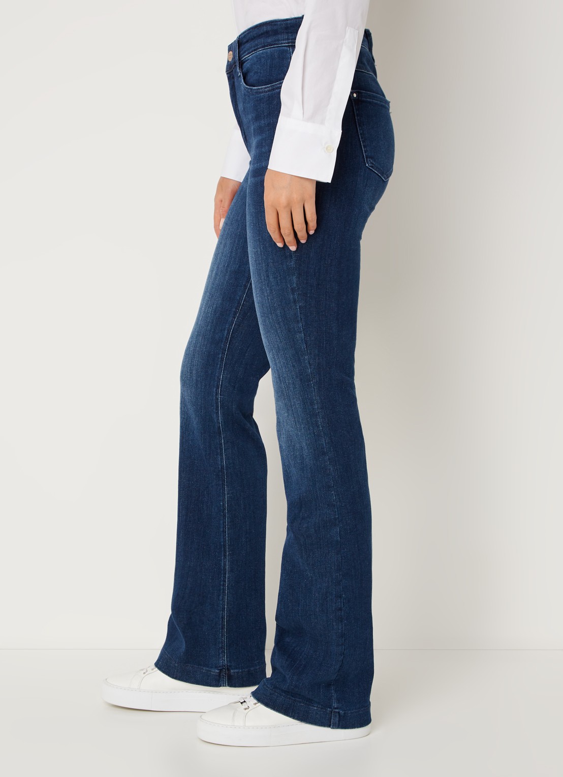 MAC Jeans Dream mid waist flared jeans met stretch - detail 4 indigo