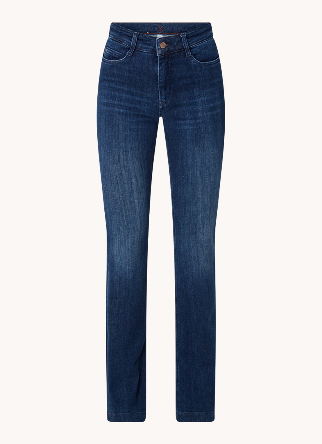 MAC Jeans Dream mid waist flared jeans met stretch - voorkant indigo