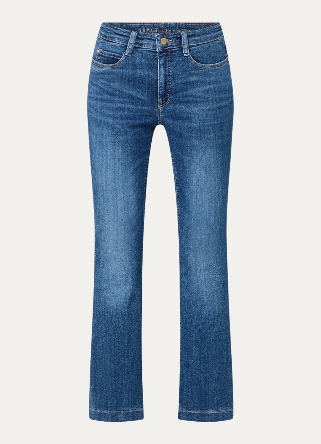 MAC Jeans Dream mid waist flared jeans met stretch - voorkant lichtblauw