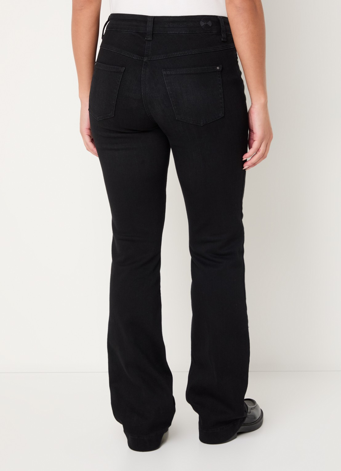 MAC Jeans Dream mid waist flared jeans met stretch - achterkant grijsmele