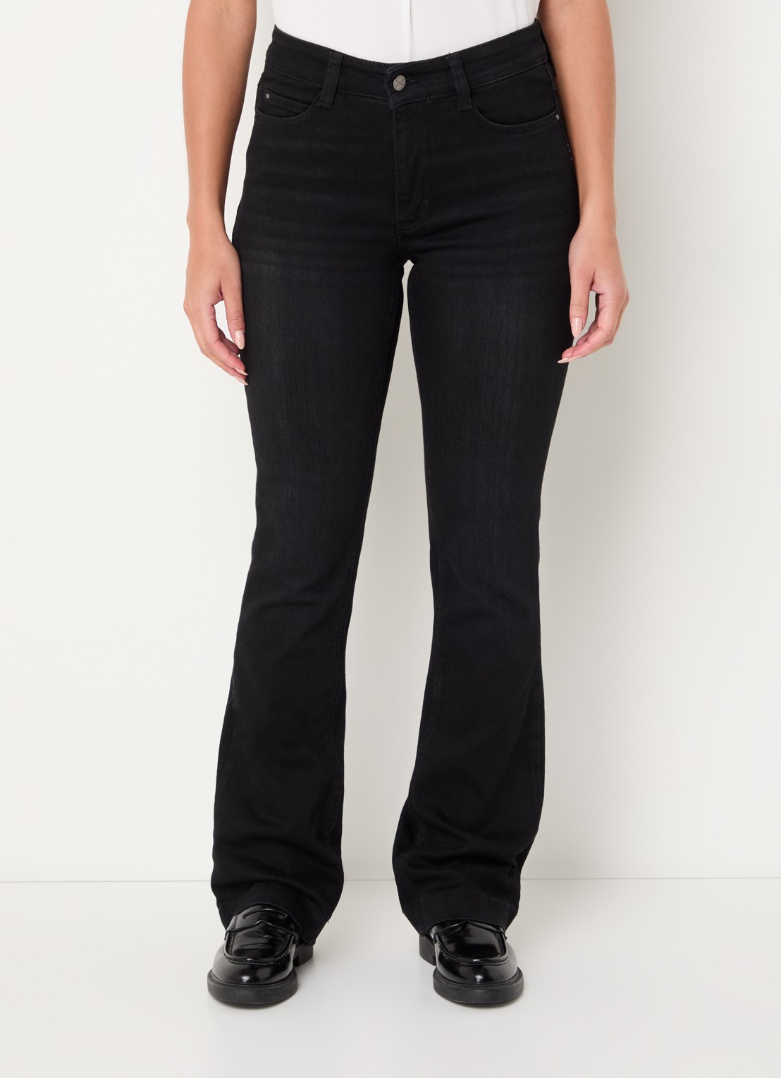 MAC Jeans Dream mid waist flared jeans met stretch - detail 4 grijsmele