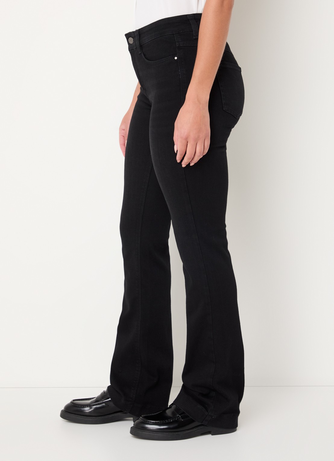 MAC Jeans Dream mid waist flared jeans met stretch - detail 5 grijsmele