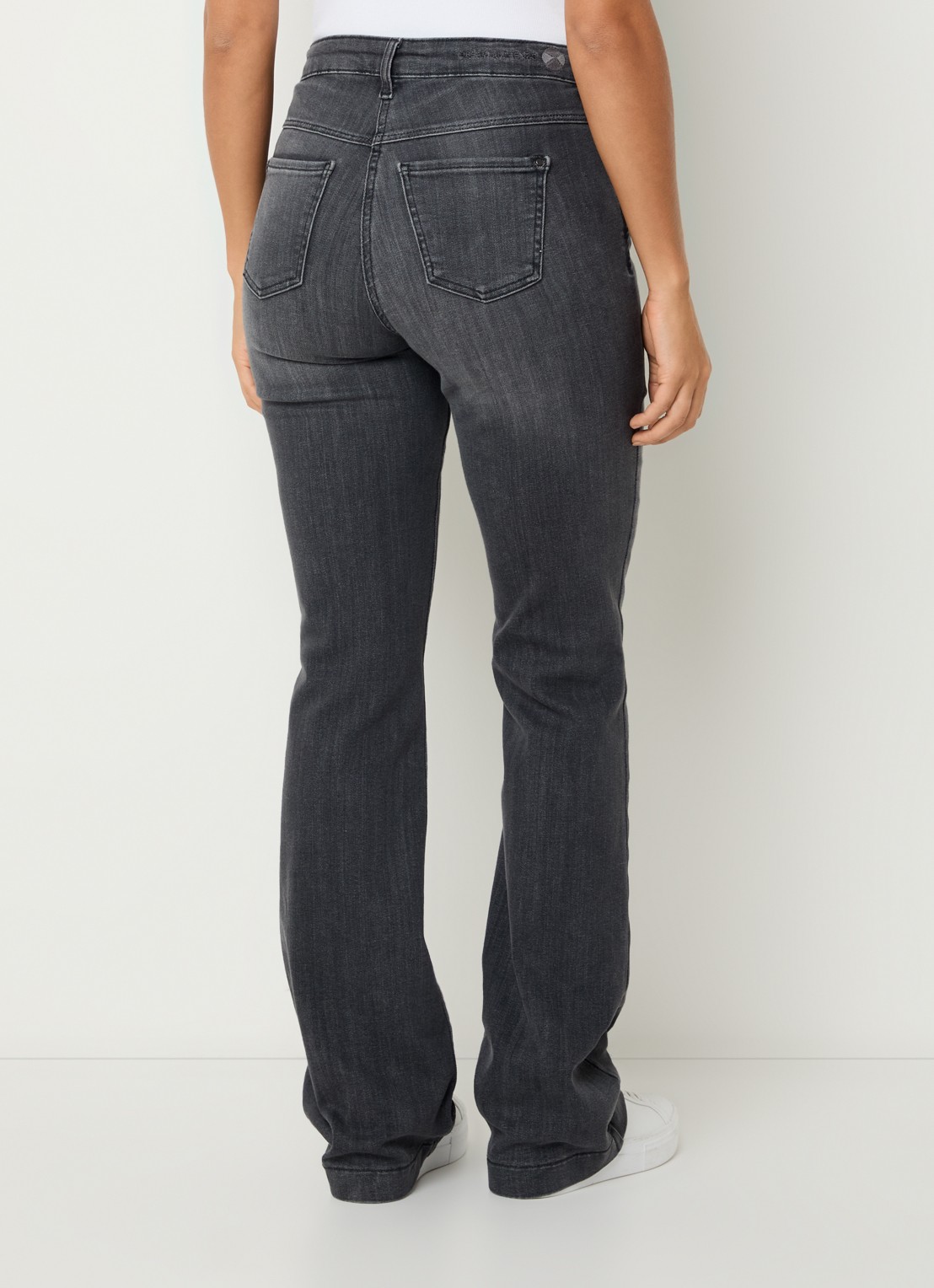 MAC Jeans Dream mid waist flared jeans met stretch - achterkant 5 antraciet