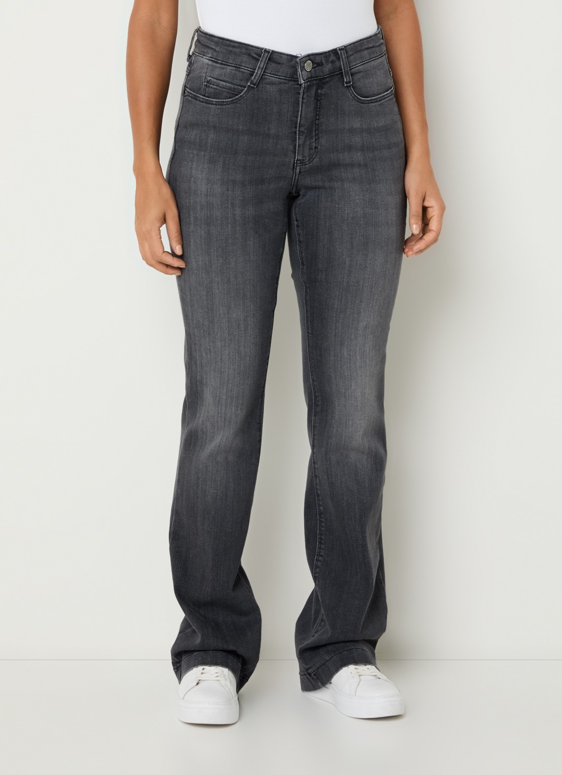 MAC Jeans Dream mid waist flared jeans met stretch - detail 3 antraciet