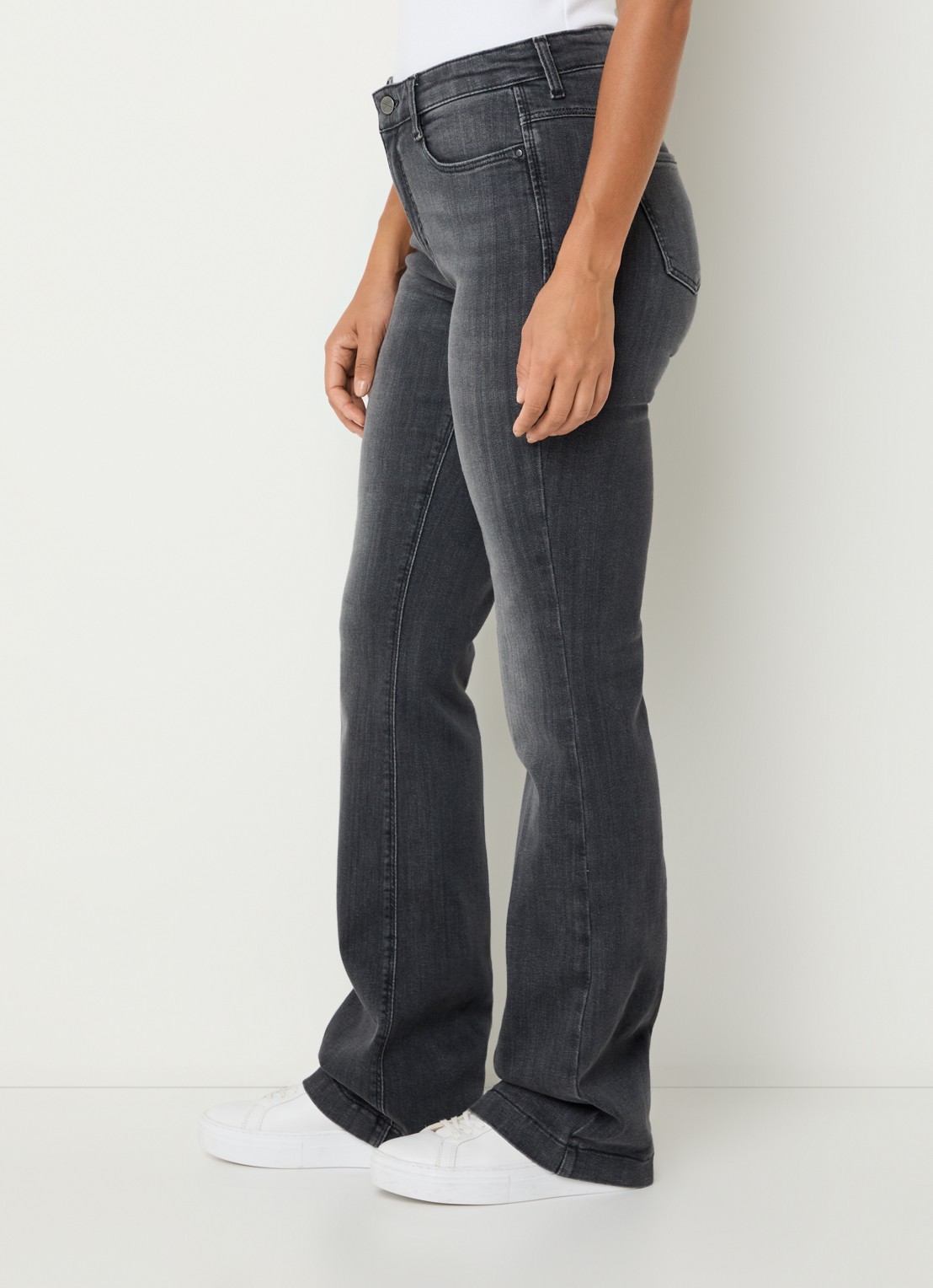 MAC Jeans Dream mid waist flared jeans met stretch - detail 4 antraciet