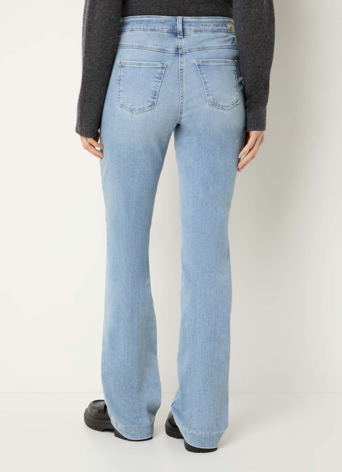 MAC Jeans Dream mid waist flared jeans met stretch - achterkant 3 blauwgrijs