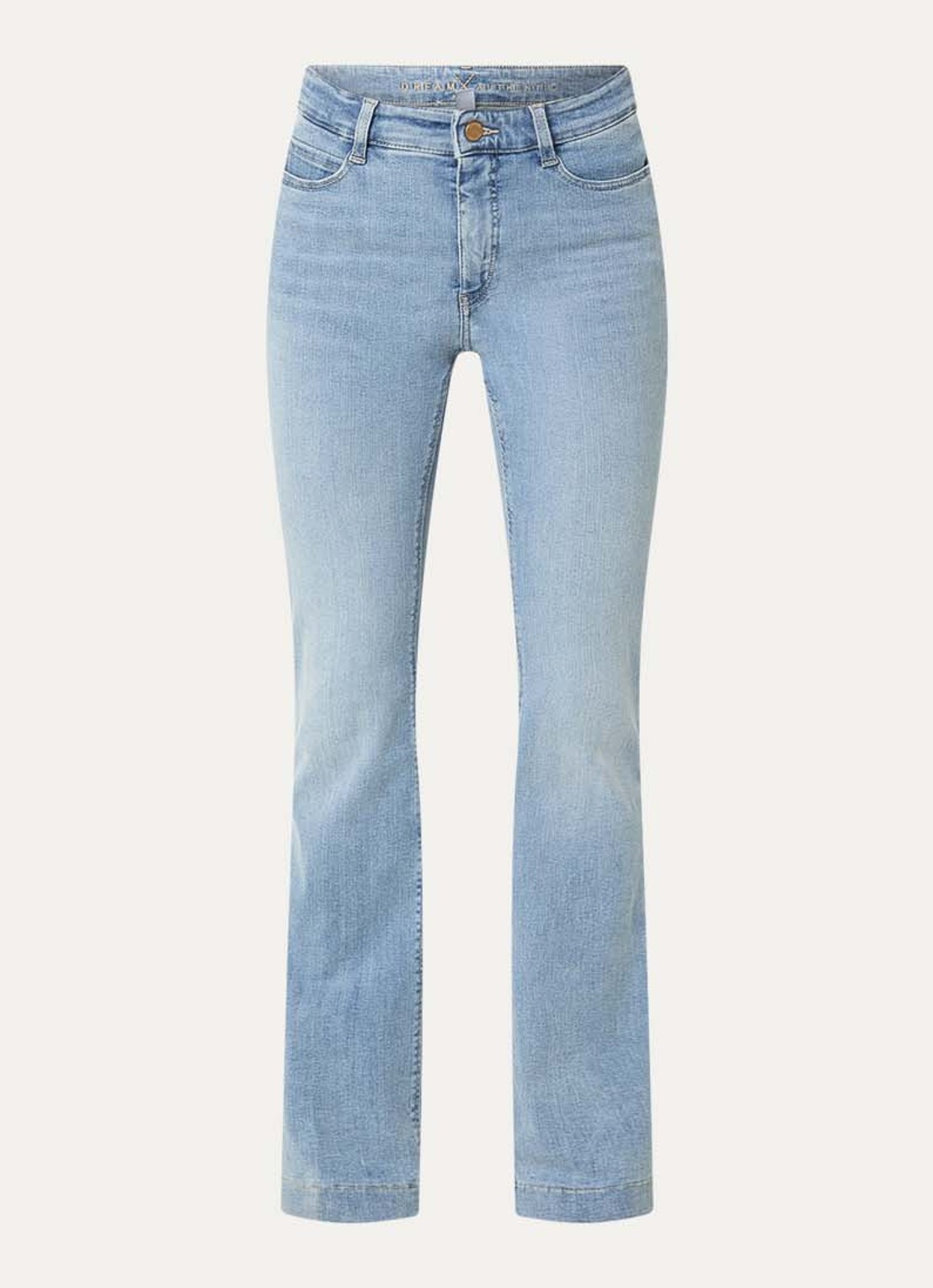 MAC Jeans Dream mid waist flared jeans met stretch - voorkant blauwgrijs