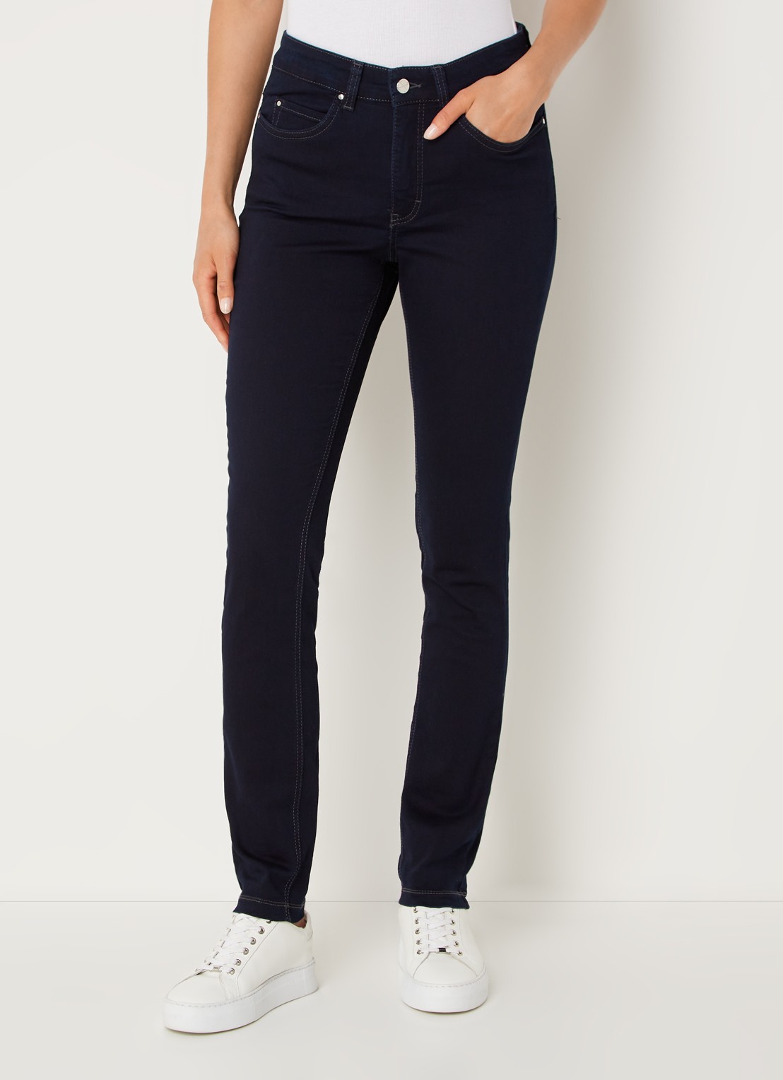 MAC Jeans Dream mid waist skinny jeans met stretch - detail 3 donkerblauw