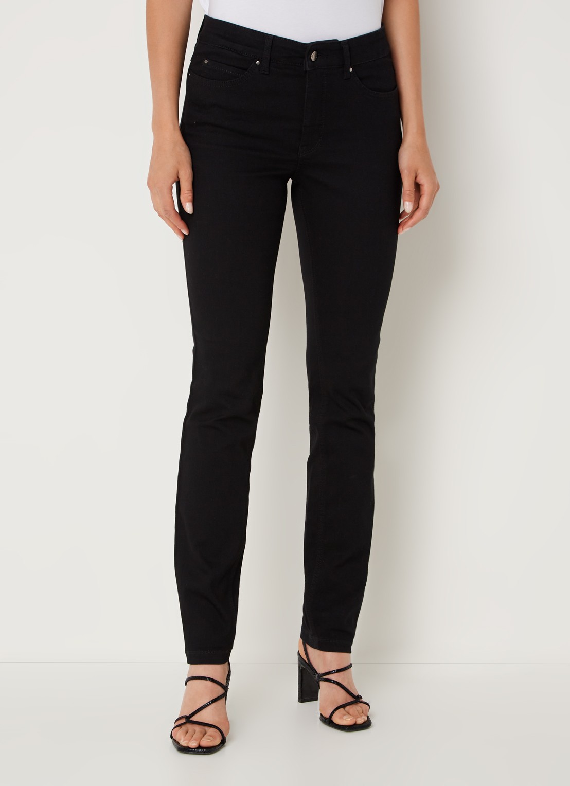 MAC Jeans Dream mid waist skinny jeans met stretch - detail 4 zwart
