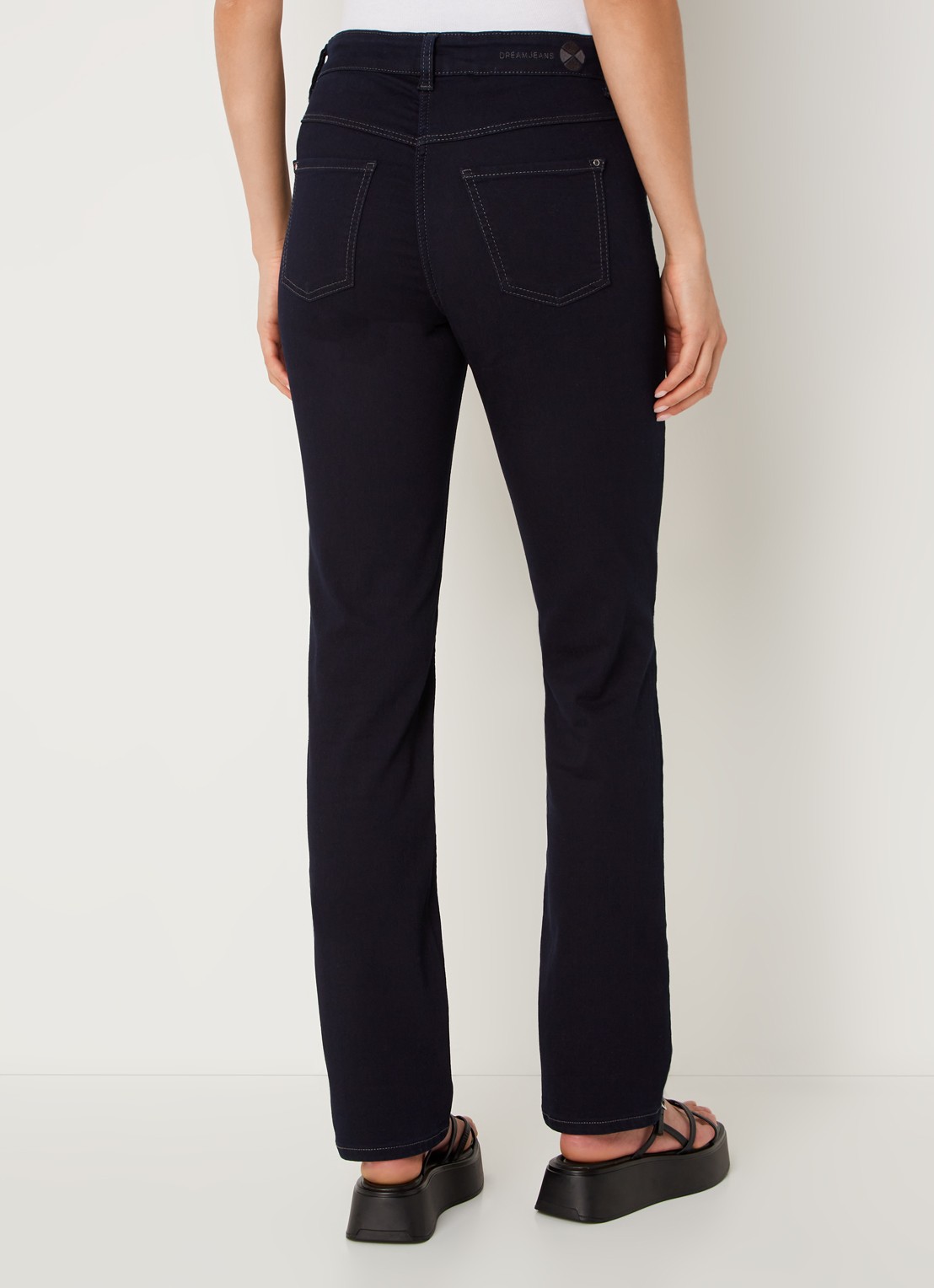 MAC Jeans Dream mid waist slim fit jeans met stretch  - achterkant donkerblauw