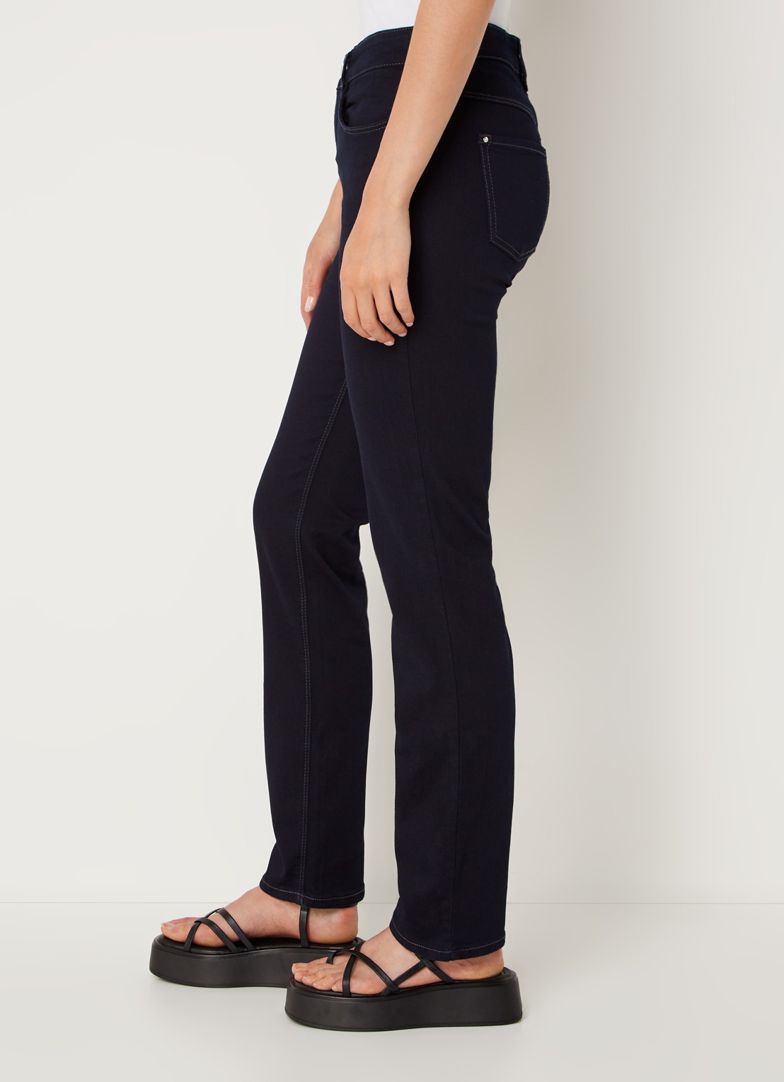 MAC Jeans Dream mid waist slim fit jeans met stretch  - detail 3 donkerblauw