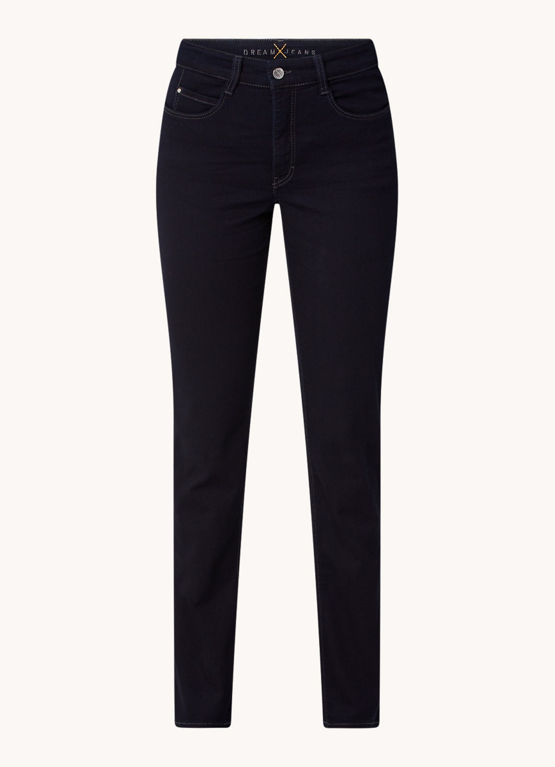 MAC Jeans Dream mid waist slim fit jeans met stretch  - voorkant 4 donkerblauw
