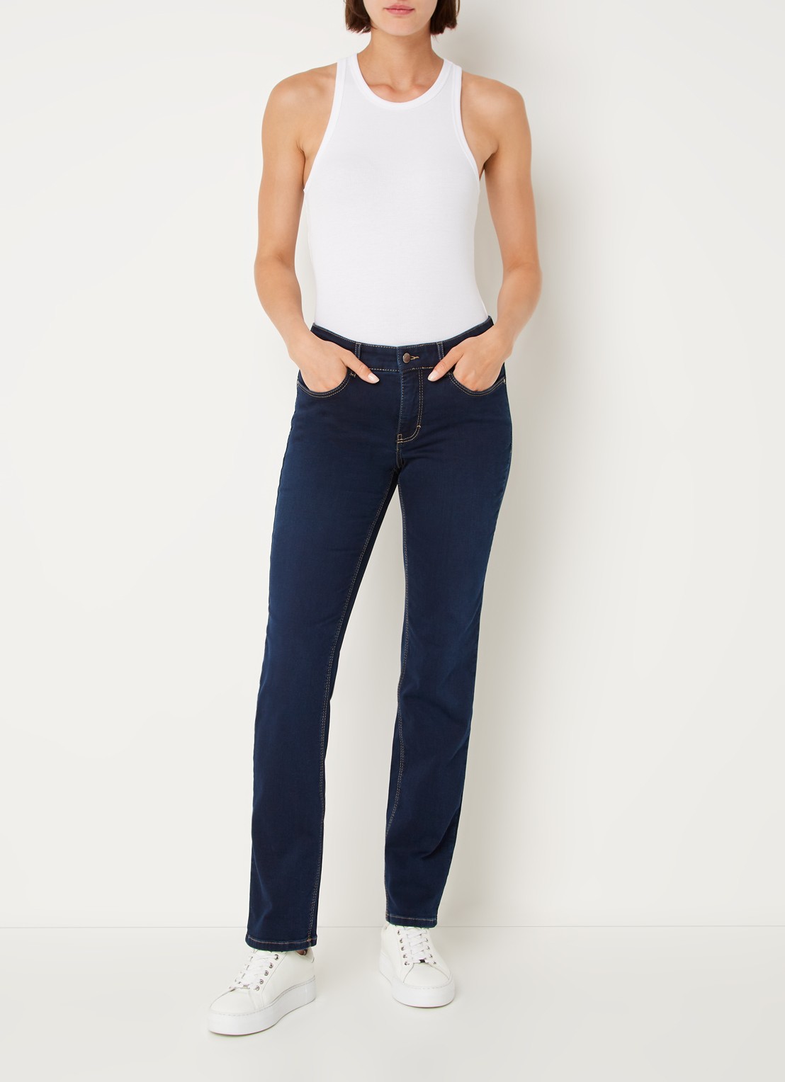 MAC Jeans Dream mid waist slim fit jeans met stretch  - voorkant 3 jeans