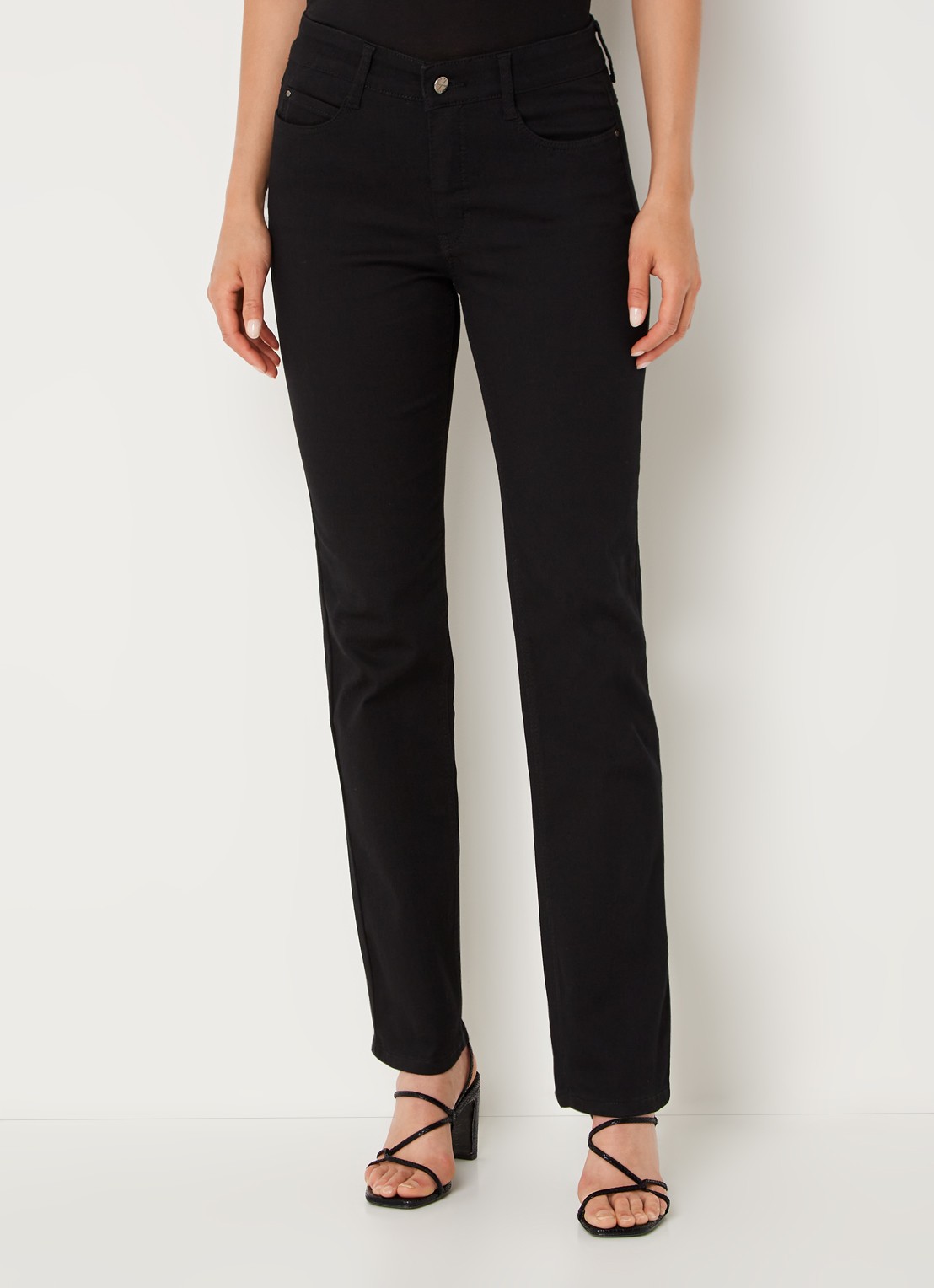 MAC Jeans Dream mid waist slim fit jeans met stretch  - detail zwart
