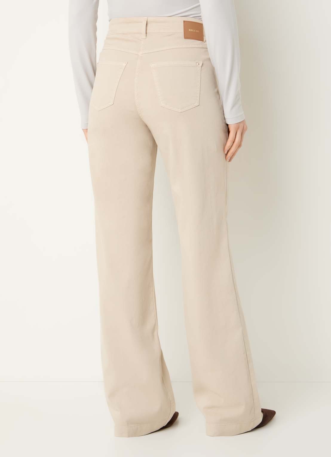 MAC Jeans Dream mid waist wide leg jeans met steekzakken - achterkant beige