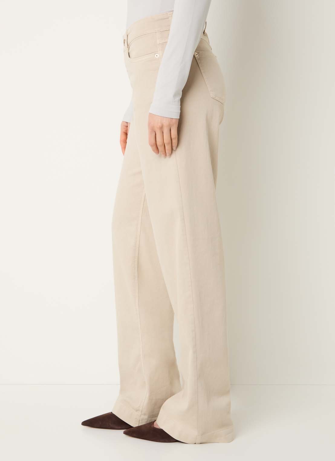 MAC Jeans Dream mid waist wide leg jeans met steekzakken - detail 3 beige