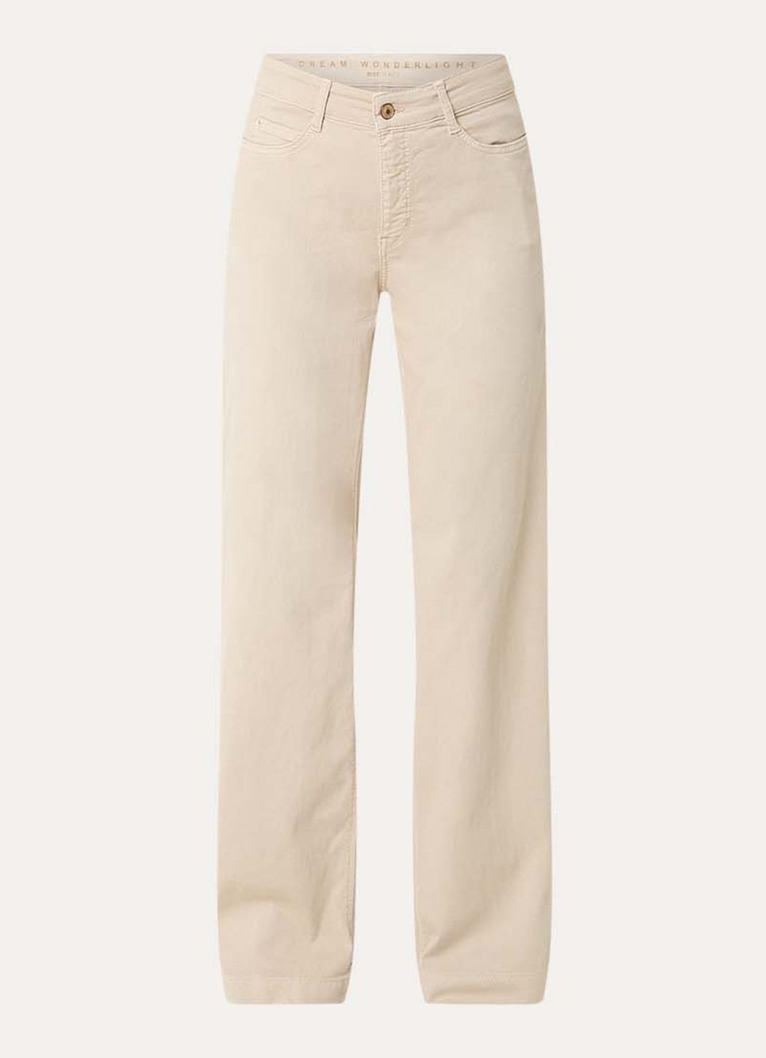 MAC Jeans Dream mid waist wide leg jeans met steekzakken - voorkant 4 beige