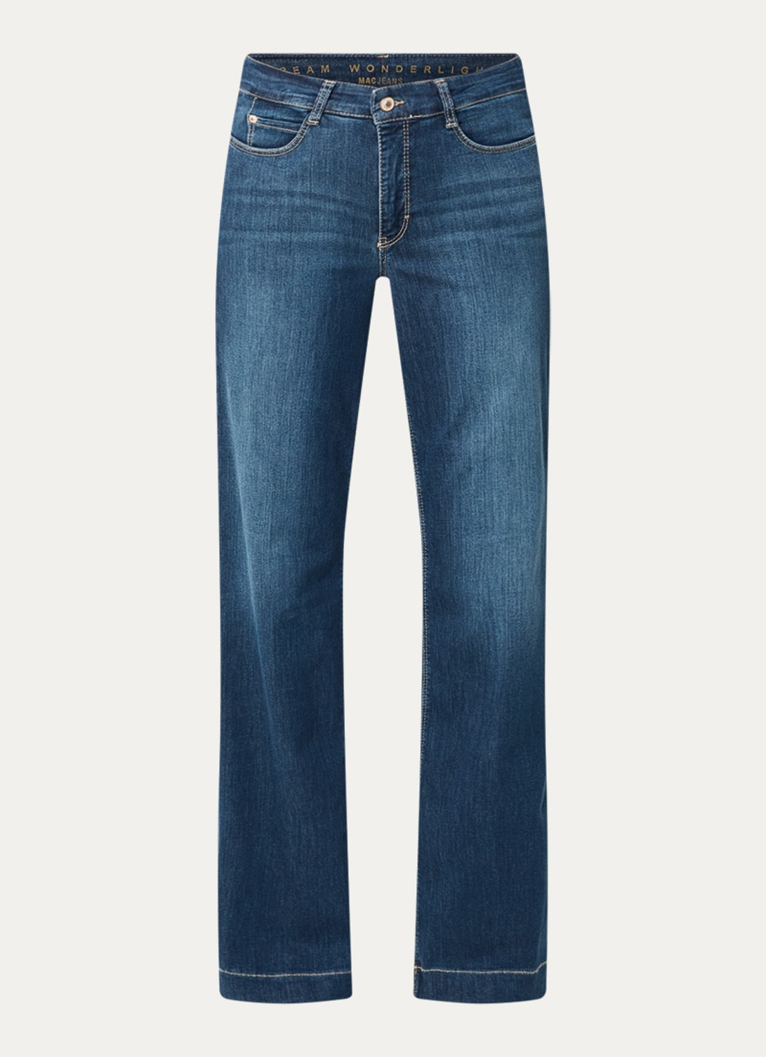 MAC Jeans Dream Wide high waist wide leg jeans met stretch - voorkant 2 donkerblauw