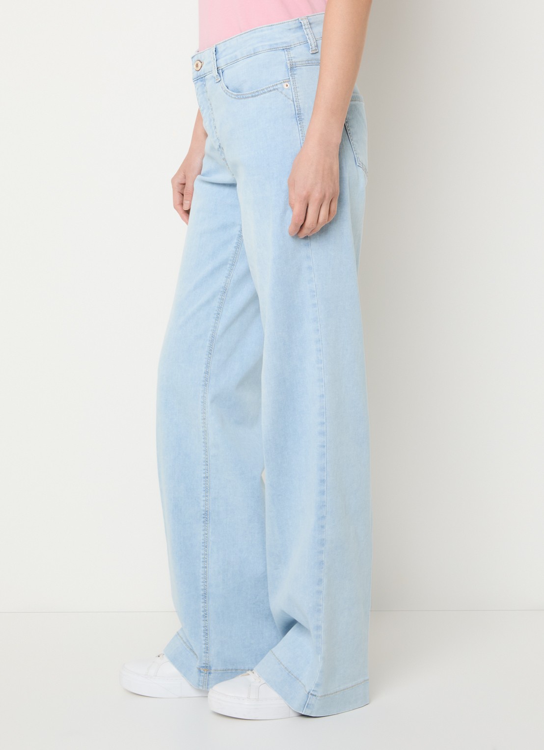MAC Jeans Dream Wide high waist wide leg jeans met stretch - detail 5 lichtblauw