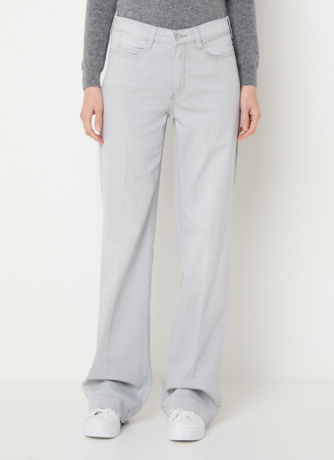 MAC Jeans Dream Wide high waist wide leg jeans met stretch - detail 4 grijs