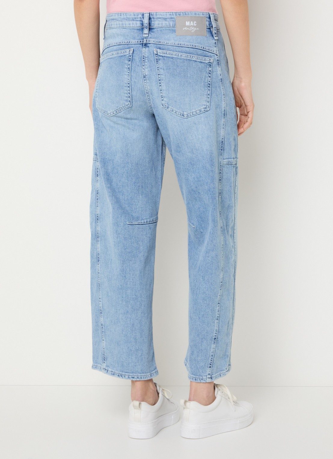 MAC Jeans Ohio high waist balloon fit jeans met lichte wassing - achterkant 5 indigo
