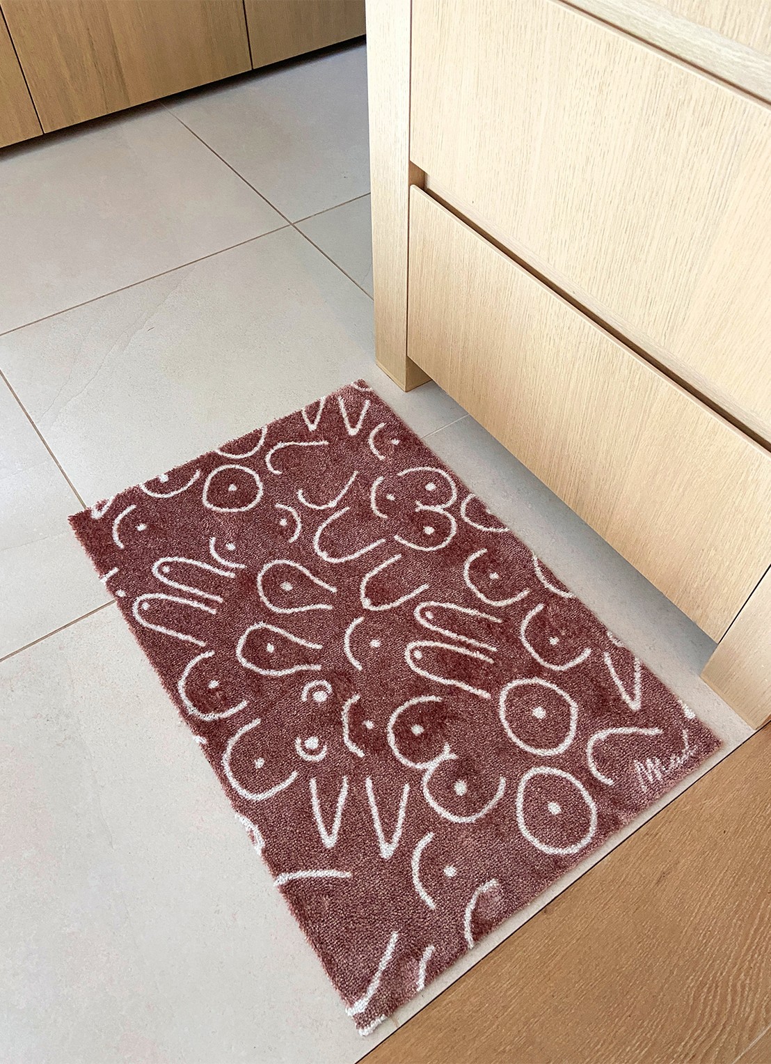 Mad About Mats Atti universele mat 50 x 75 cm - voorkant 2 oudroze