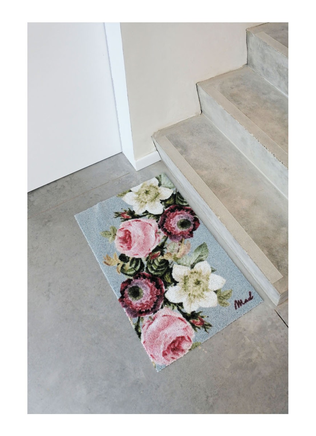 Mad About Mats Melody deurmat 50 x 75 cm - voorkant 2 lichtblauw