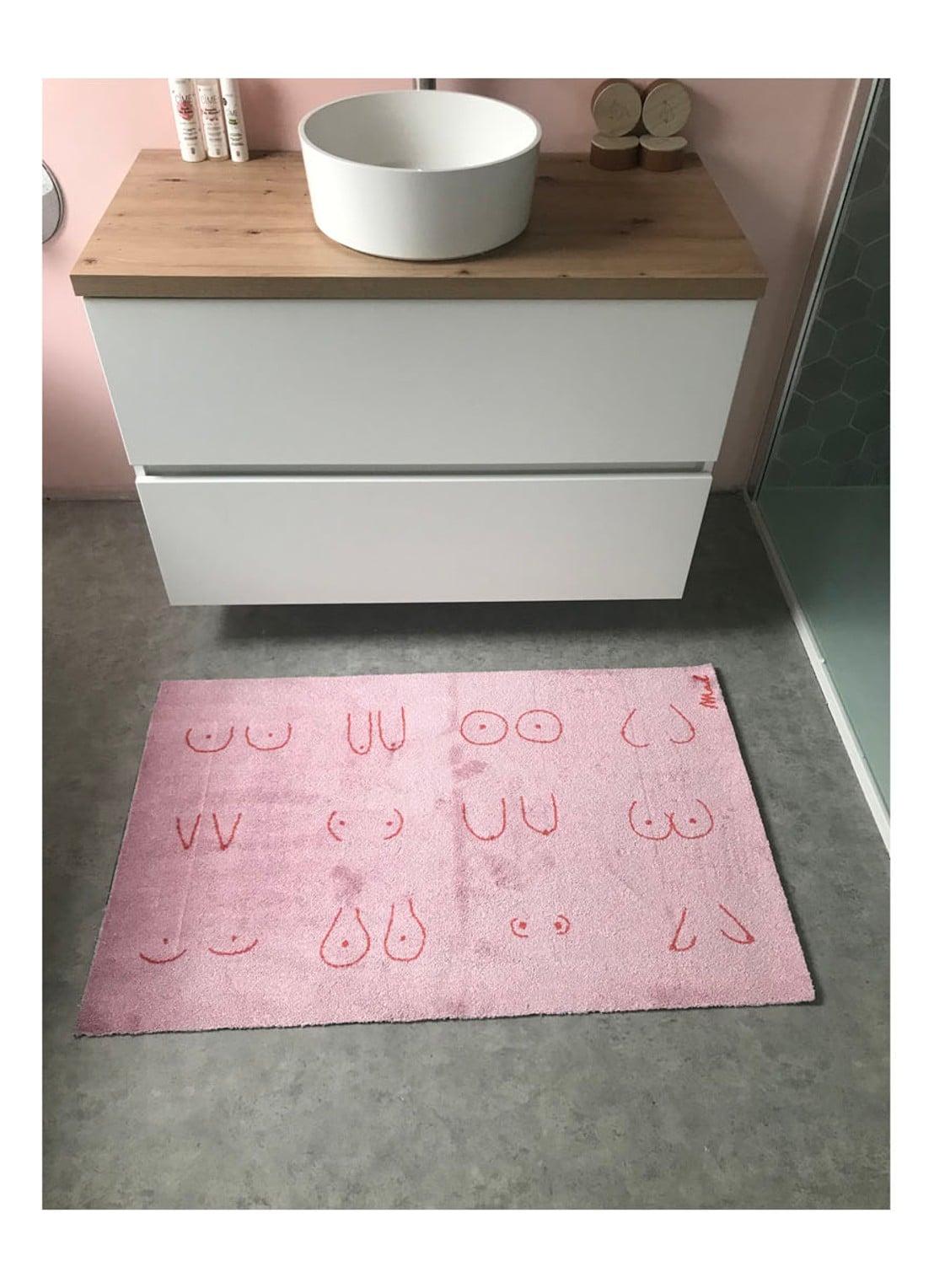 Mad About Mats Pama universele mat 67 x 110 cm - voorkant 6 zalmroze