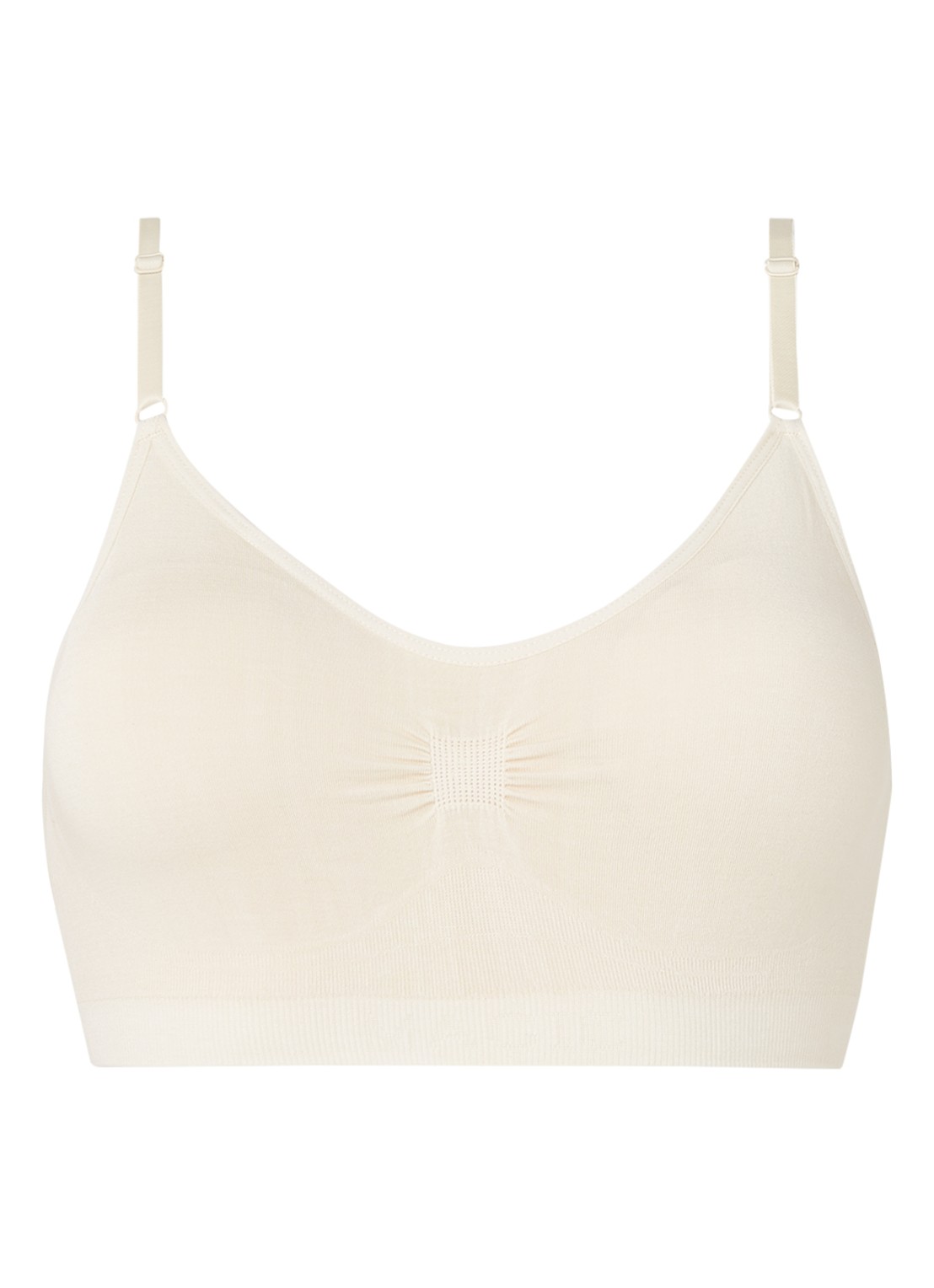 MAGIC Bodyfashion Comfort bralette met spaghetti bandjes - voorkant beige