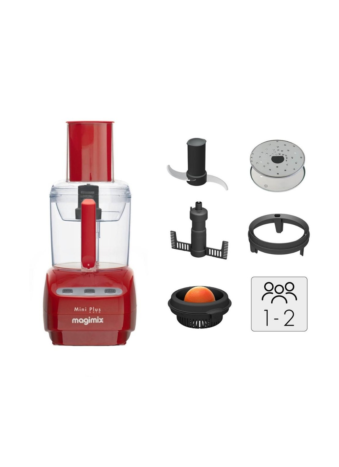 Magimix Mini Plus foodprocessor 1,7 liter - detail steenrood