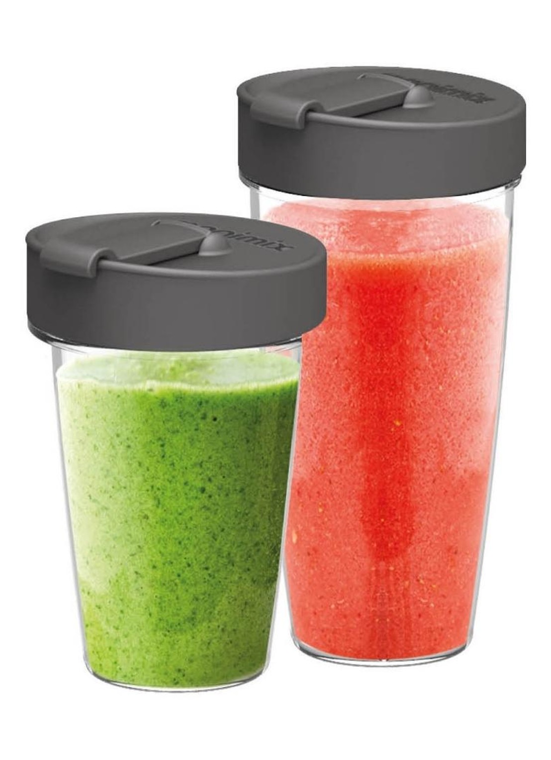 Magimix Power Blend drinkbeker set van twee - voorkant 2 transparant