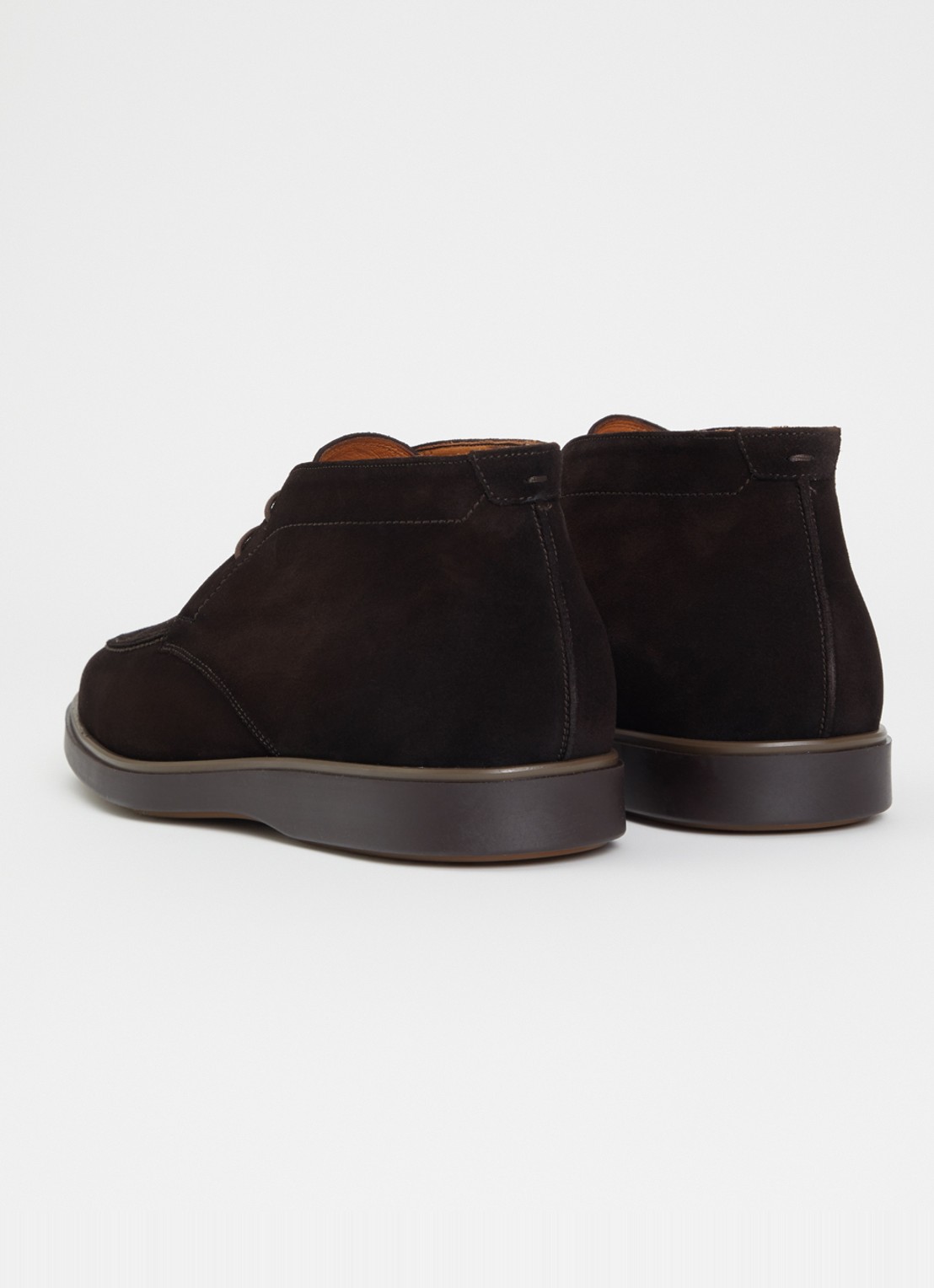 Magnanni Casual veterschoen van suède - achterkant 6 donkerbruin