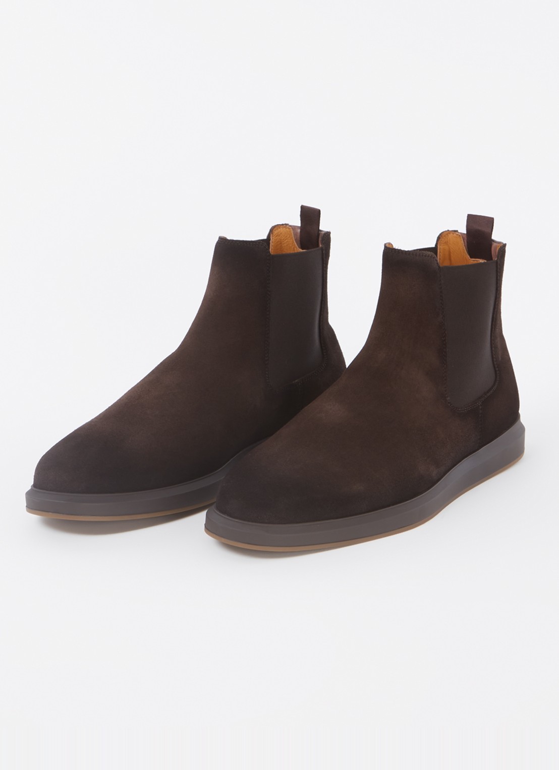 Magnanni Chelsea boot van suède - detail 2 donkerbruin