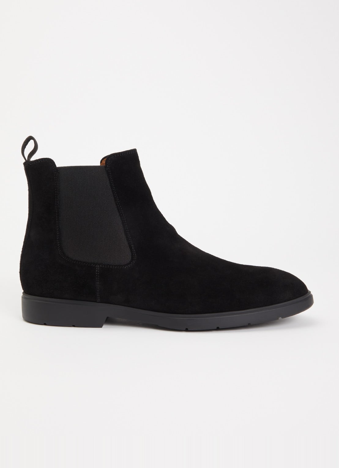 Magnanni Chelsea boot van suède - voorkant 4 zwart