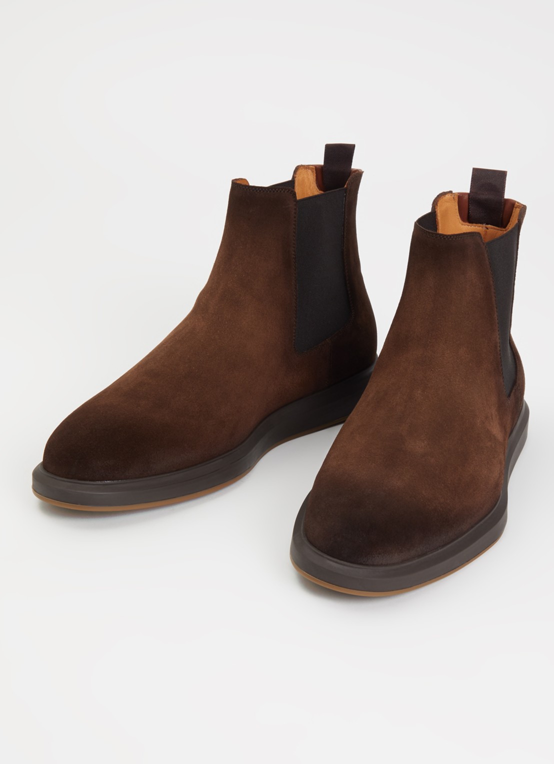 Magnanni Chelseaboot van suède - detail 2 donkerbruin