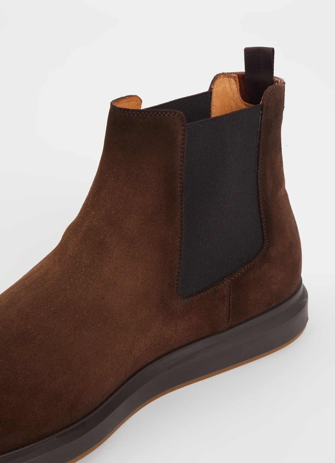 Magnanni Chelseaboot van suède - detail 4 donkerbruin
